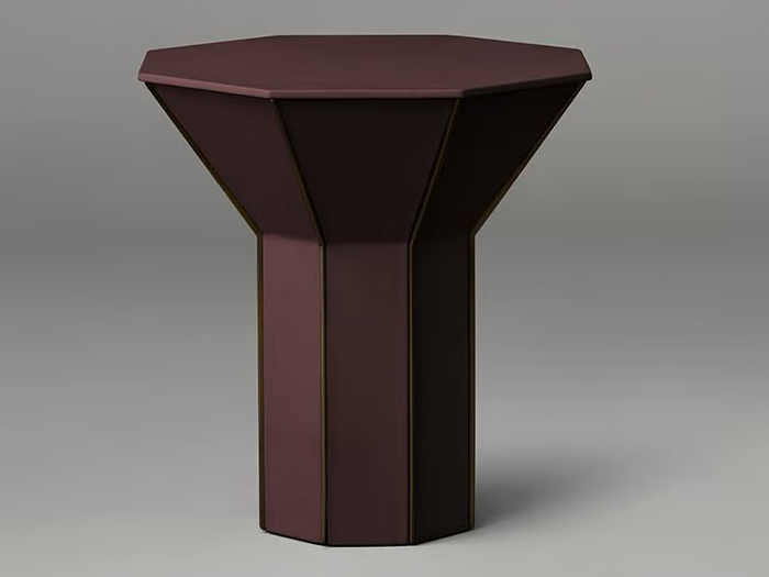 FLARE TALL - Octagonal leather high side table _ Articolo Studio